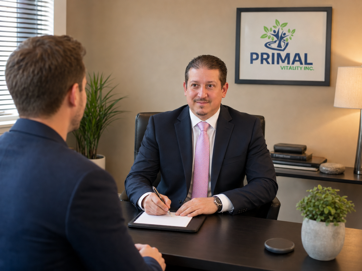 Dr. Michael Lonardo meeting with a client